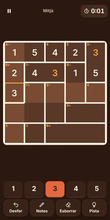 Captura del Calcudoku