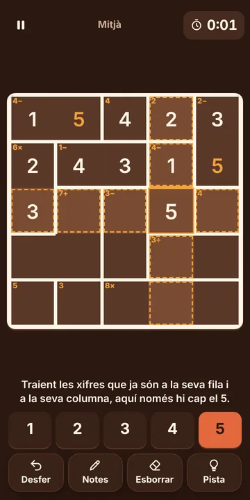 Captura del Calcudoku