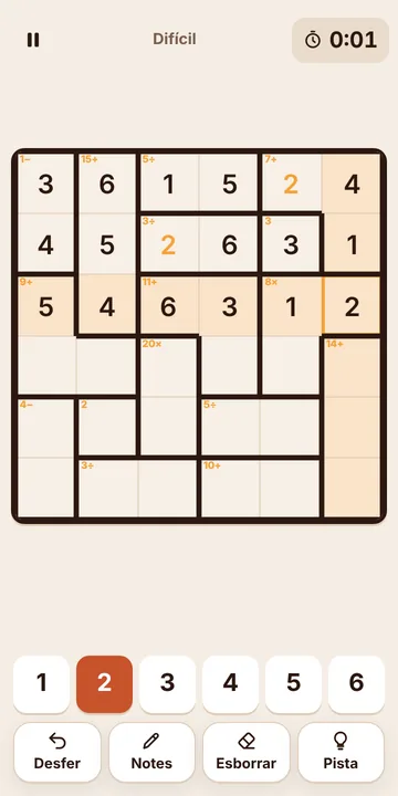 Captura del Calcudoku