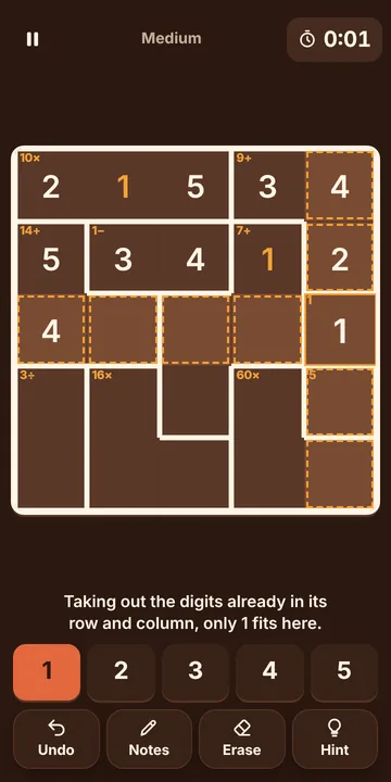 Calcudoku screenshot