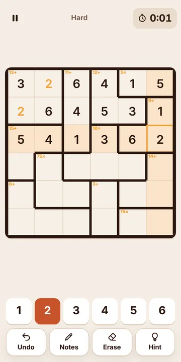 Calcudoku screenshot