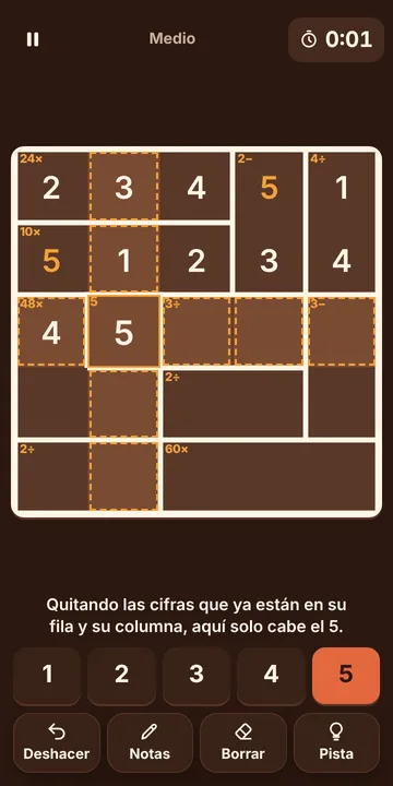 Captura del Calcudoku