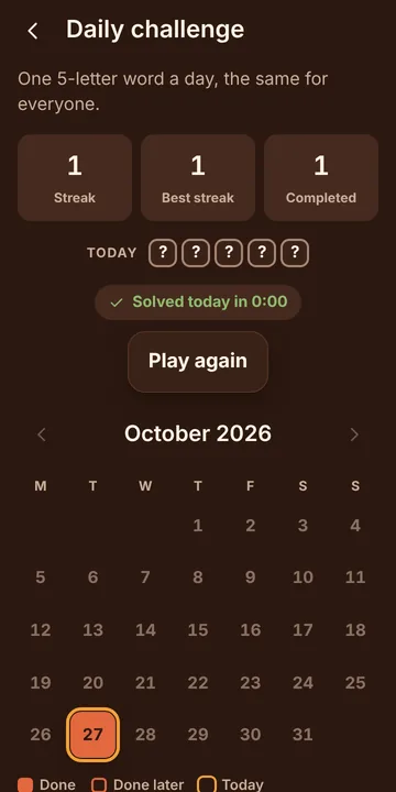 Five Letters screenshot