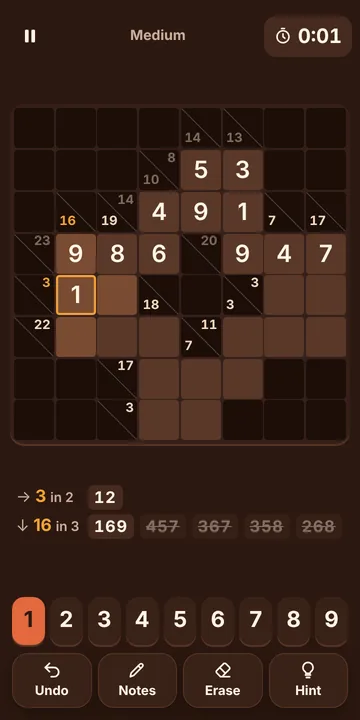 Kakuro screenshot