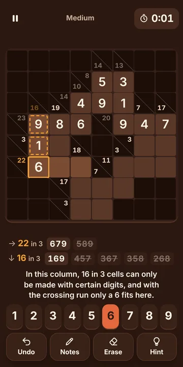 Kakuro screenshot