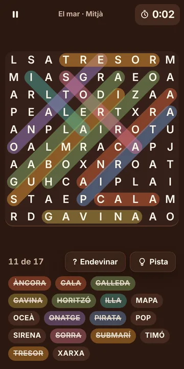 Captura de la Sopa de lletres