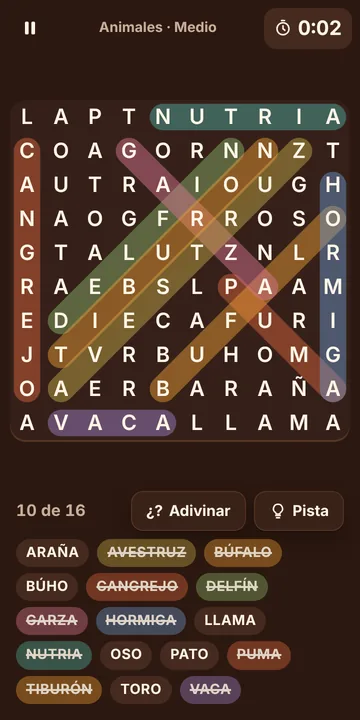 Captura de la Sopa de letras