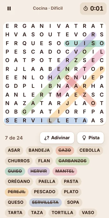 Captura de la Sopa de letras