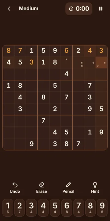 Sudoku screenshot