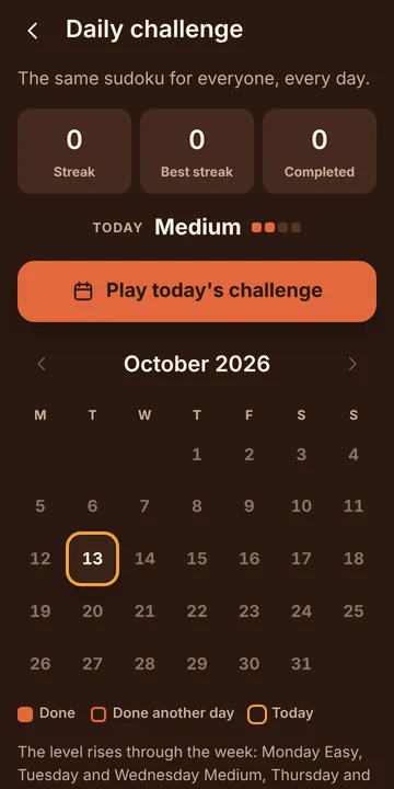 Sudoku screenshot